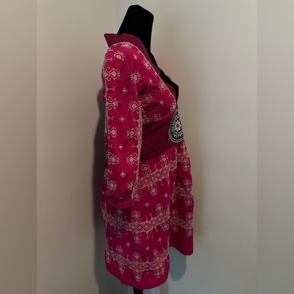 ODD Molly Boho Scandinavian Pink Burgundy Embroidered Dres Tunic 2 or US4-6 - Picture 3 of 11